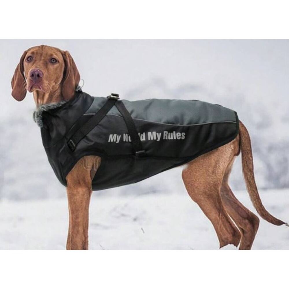 Dog water resistant reflective Safety Dog Coat with Harness - XL